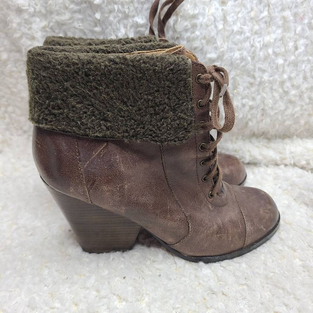 5/48 Abigail Leather‎ Laceup Ankle Boots sz 38